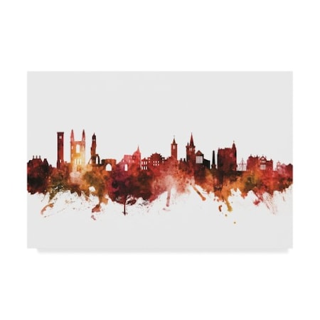 Michael Tompsett 'St Andrews Scotland Skyline Red' Canvas Art,30x47